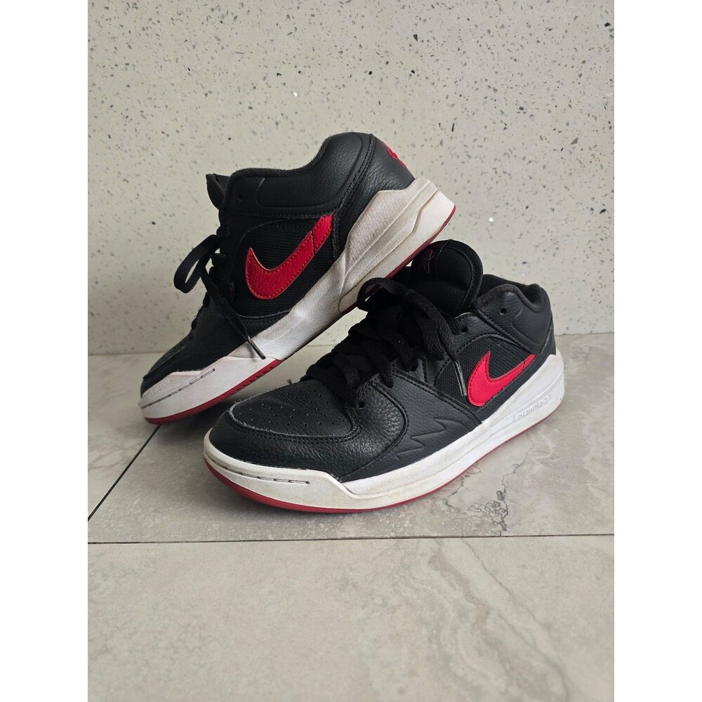 Nike Air Black Red Low Top Sneakers Kids Youth Size 6Y Athletic Shoes